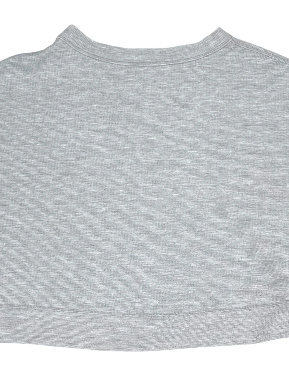 Alo Yoga Micro Waffle Pleasant Cropped Henley in Gray Size Small